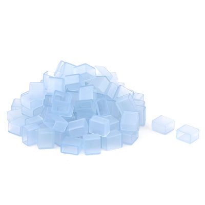 Harfington 15mm x 9mm Rubber LED Strip Light End Cap Cover Sky Blue 100 PCS