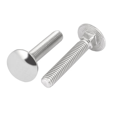 Harfington M6x35mm 304 Stainless Steel Fully Thread Square Neck Carriage Bolts DIN603 10pcs