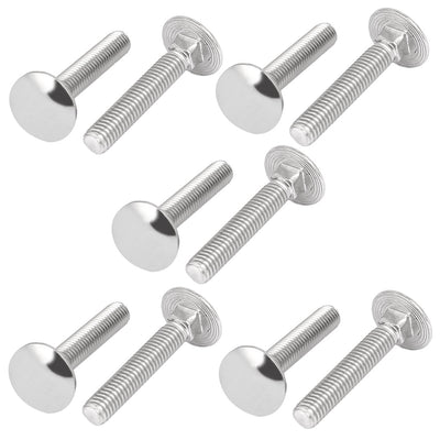 Harfington M6x35mm 304 Stainless Steel Fully Thread Square Neck Carriage Bolts DIN603 10pcs