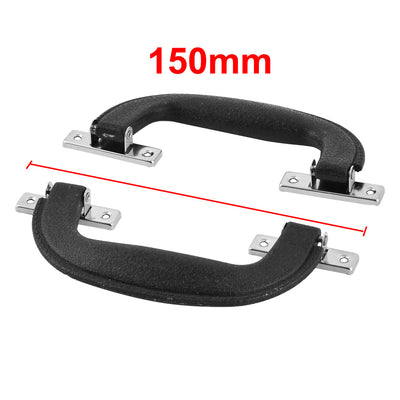 Harfington 150mm Long Luggage Trunk Part Suitcase Side Plastic Carrying Pull Handle Black 5pcs