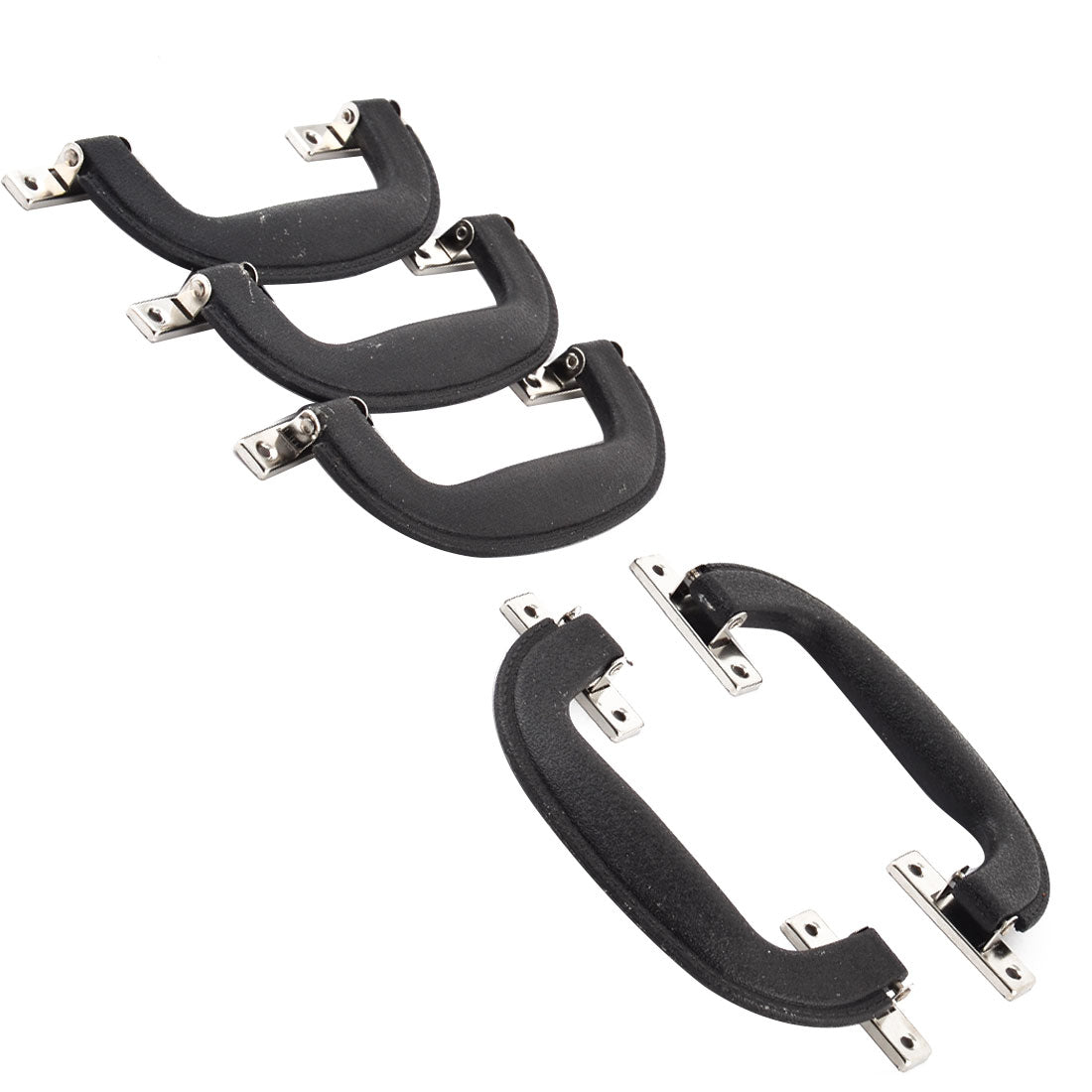 Harfington 150mm Long Luggage Trunk Part Suitcase Side Plastic Carrying Pull Handle Black 5pcs