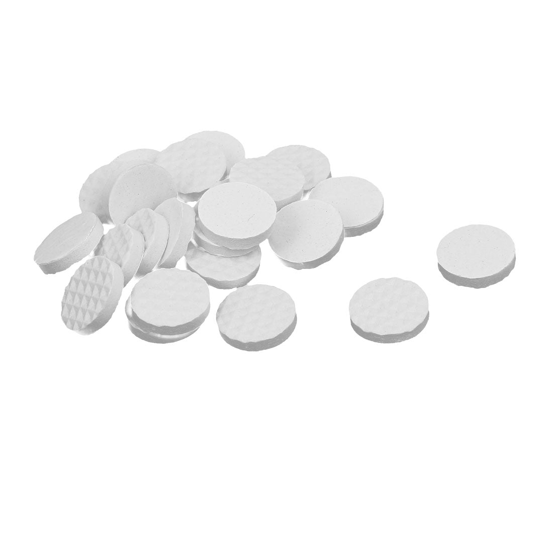 Harfington 18mm Dia Rubber Self Adhesive Anti-Skid Furniture Protection Pads White 24pcs