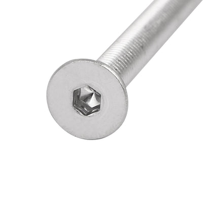 Harfington M3x50mm 304 Stainless Steel Flat Head Hex Socket Screws Fasteners DIN7991 60pcs