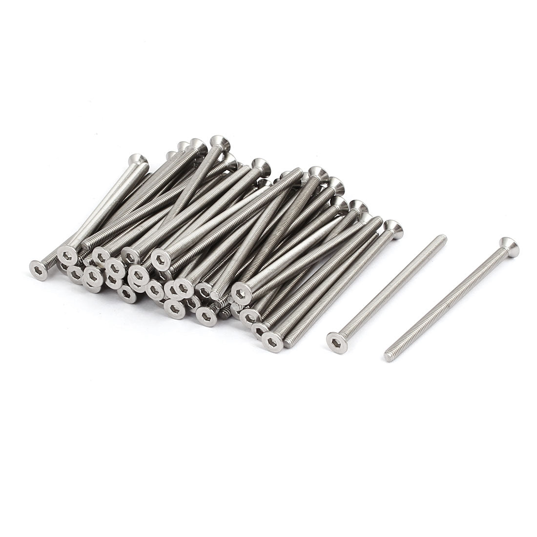 Harfington M3x50mm 304 Stainless Steel Flat Head Hex Socket Screws Fasteners DIN7991 60pcs