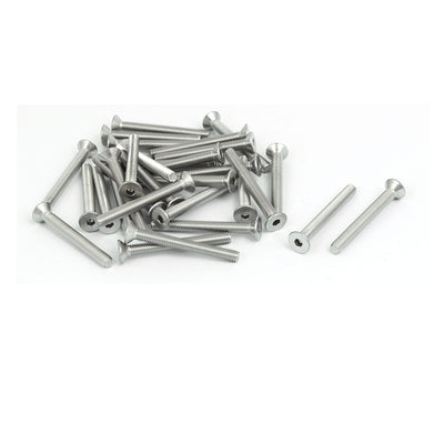 Harfington M5x45mm 304 Stainless Steel Countersunk Flat Head Hex Socket Screws DIN7991 30pcs