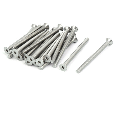 Harfington M5x65mm 304 Stainless Steel Countersunk Flat Head Hex Socket Screws DIN7991 20pcs