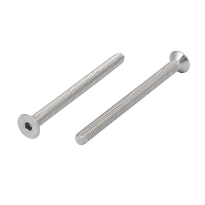 Harfington M5x70mm 304 Stainless Steel Countersunk Flat Head Hex Socket Screws DIN7991 30pcs