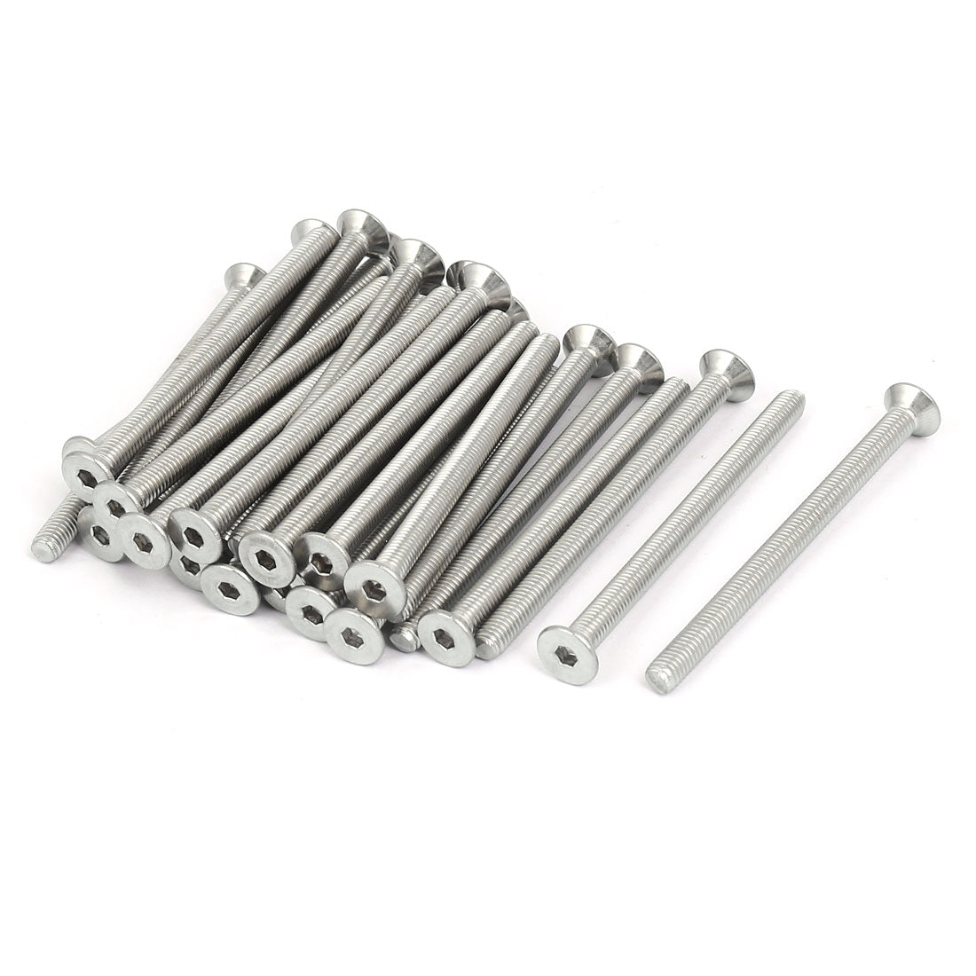 Harfington M5x70mm 304 Stainless Steel Countersunk Flat Head Hex Socket Screws DIN7991 30pcs