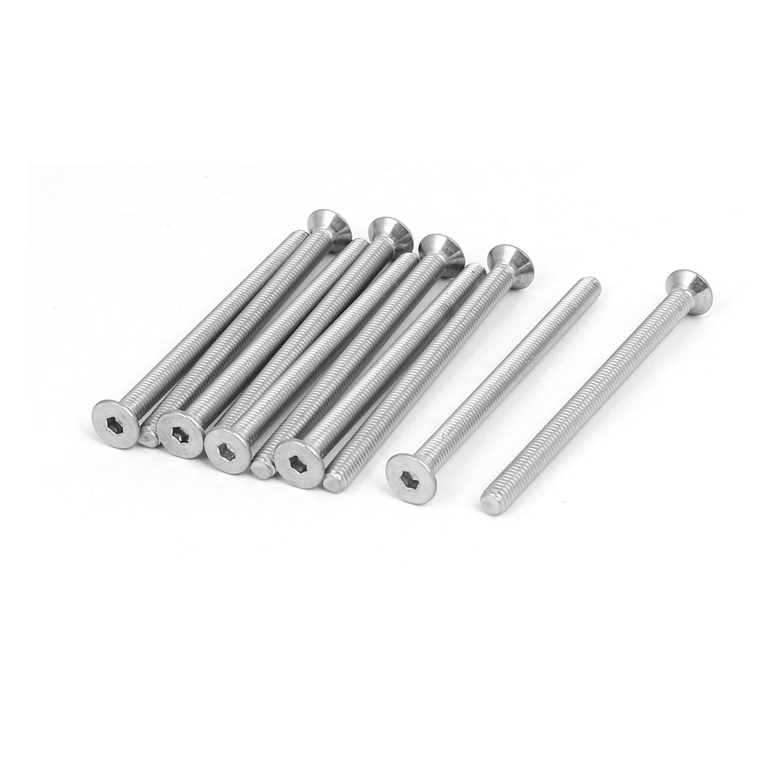 Harfington M5x70mm 304 Stainless Steel Flat Head Hex Socket Screws Fastener DIN7991 10pcs