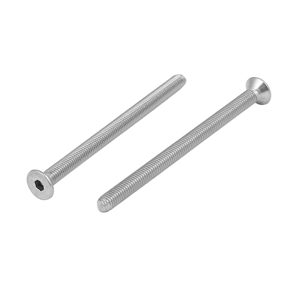 Harfington M5x75mm 304 Stainless Steel Flat Head Hex Socket Screws Fastener DIN7991 10pcs