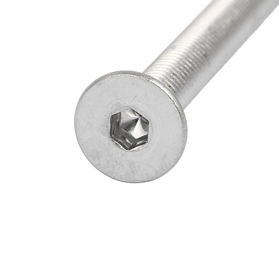 Harfington M5x80mm 304 Stainless Steel Countersunk Flat Head Hex Socket Screws DIN7991 20pcs