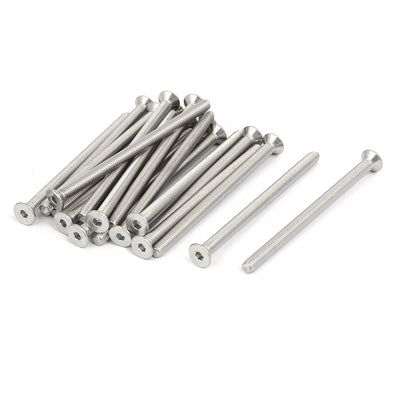 Harfington M5x80mm 304 Stainless Steel Countersunk Flat Head Hex Socket Screws DIN7991 20pcs