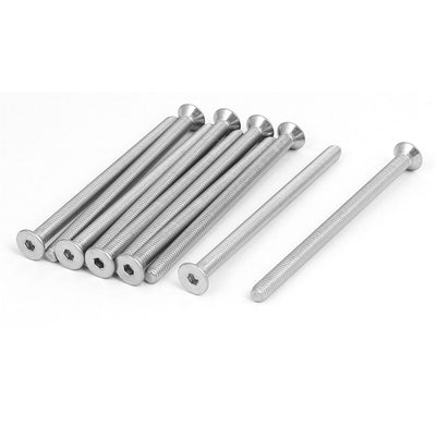 Harfington M5x80mm 304 Stainless Steel Flat Head Hex Socket Screws Fastener DIN7991 10pcs