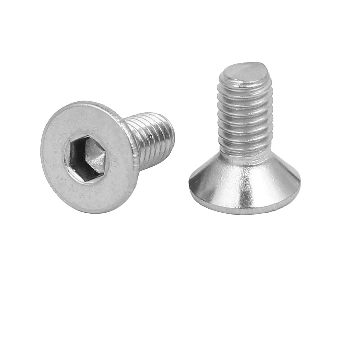 Harfington M6x14mm 304 Stainless Steel Flat Head Hex Socket Screws Fastener DIN7991 25pcs