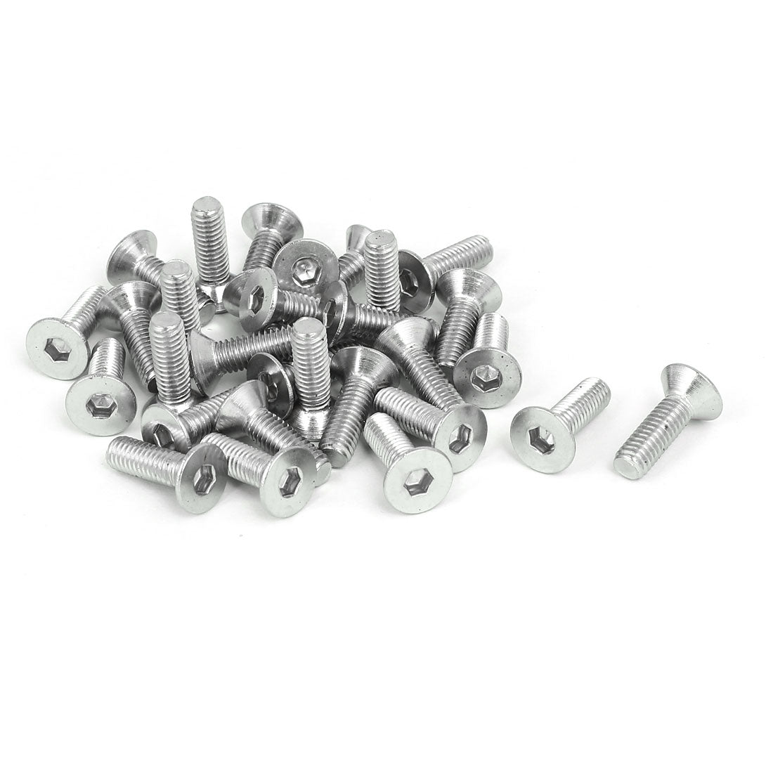 Harfington M6x20mm 304 Stainless Steel Countersunk Flat Head Hex Socket Screws DIN7991 30pcs