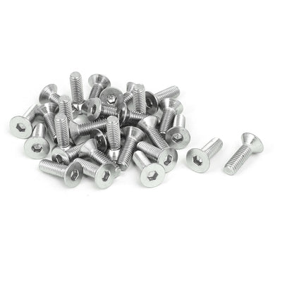 Harfington M6x20mm 304 Stainless Steel Countersunk Flat Head Hex Socket Screws DIN7991 30pcs