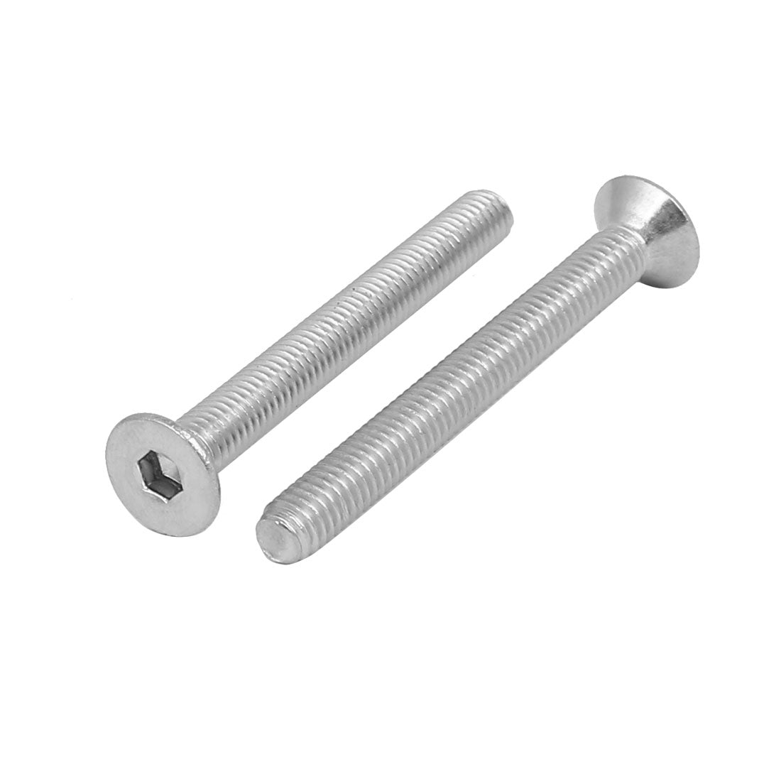 Harfington M6x55mm 304 Stainless Steel Flat Head Hex Socket Screws Fastener DIN7991 10pcs