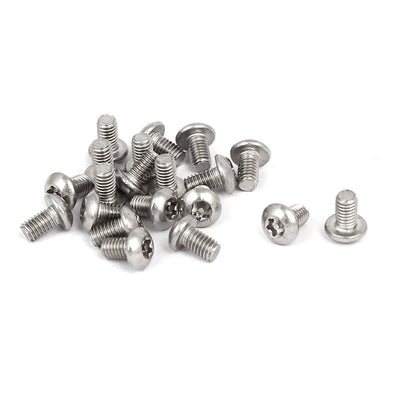 Harfington M3x5mm 304 Stainless Steel Button Head Torx Security Machine Screws 20pcs