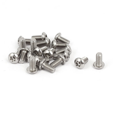 Harfington M3x6mm 304 Stainless Steel Button Head Torx Security Machine Screws 20pcs