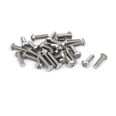 Harfington M4x14mm 304 Stainless Steel Button Head Torx Tamper Resistant Screws 30pcs