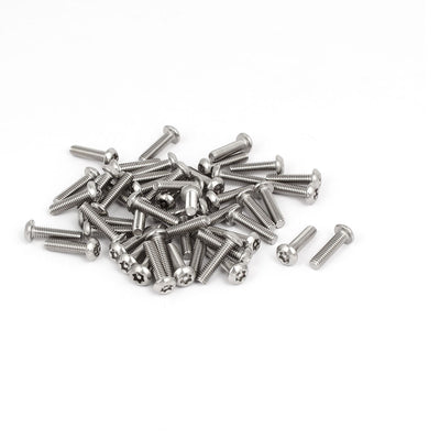Harfington M4x16mm 304 Stainless Steel Button Head Torx Tamper Resistant Screws 50pcs