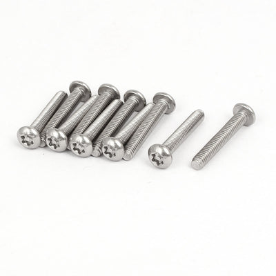 Harfington M4x25mm 304 Stainless Steel Button Head Torx Tamper Resistant Screws 10pcs