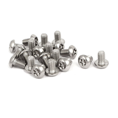 Harfington M5x8mm 304 Stainless Steel Button Head Torx Security Tamper Proof Screws 20pcs