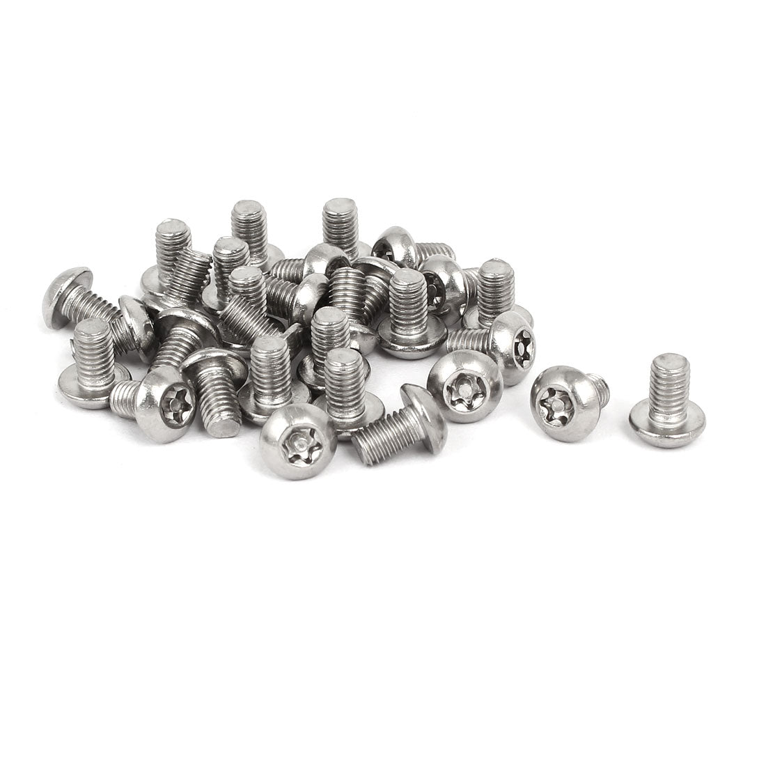 Harfington M5x8mm 304 Stainless Steel Button Head Torx Security Tamper Proof Screws 30pcs