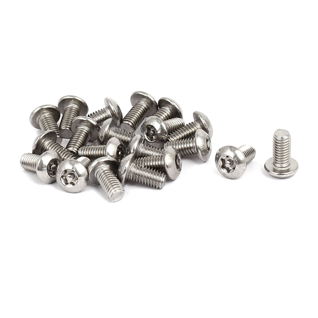 Harfington M5x10mm 304 Stainless Steel Button Head Torx Security Tamper Proof Screws 20pcs
