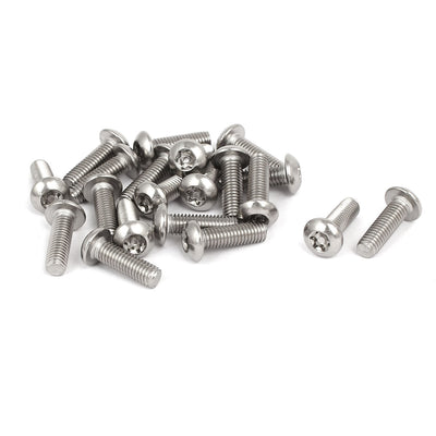 Harfington M5x16mm 304 Stainless Steel Button Head Torx Security Tamper Proof Screws 20pcs