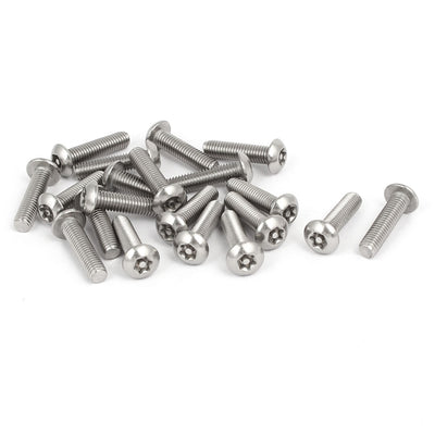 Harfington M5x20mm 304 Stainless Steel Button Head Torx Security Tamper Proof Screws 20pcs