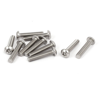 Harfington M5x25mm 304 Stainless Steel Button Head Torx Security Tamper Proof Screws 10pcs