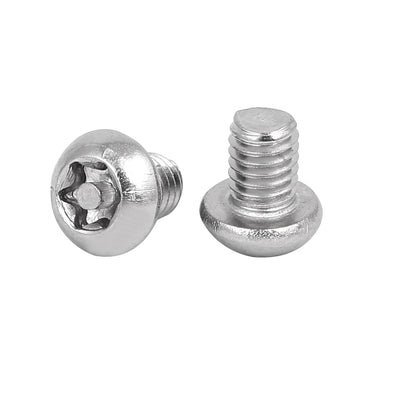 Harfington M6x8mm 304 Stainless Steel Button Head Torx Security Tamper Proof Screws 10pcs