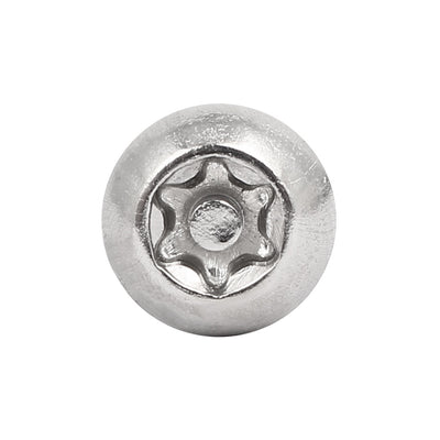 Harfington M6x10mm 304 Stainless Steel Button Head Torx Security Tamper Proof Screws 10pcs