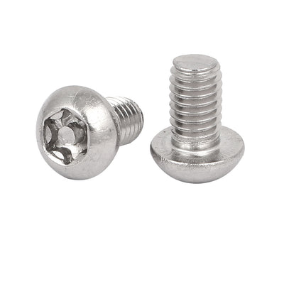Harfington M6x10mm 304 Stainless Steel Button Head Torx Security Tamper Proof Screws 10pcs