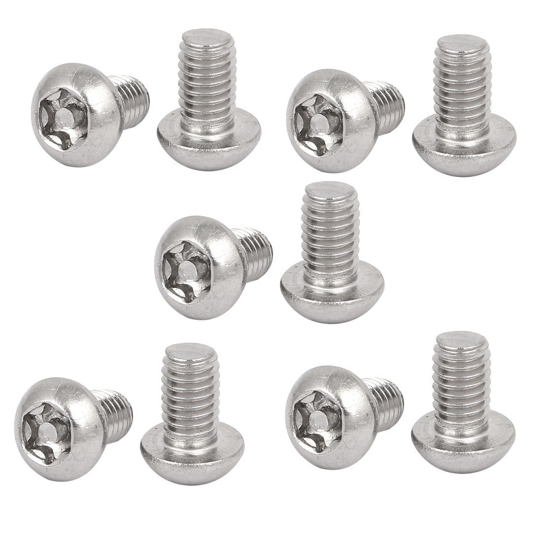 Harfington M6x10mm 304 Stainless Steel Button Head Torx Security Tamper Proof Screws 10pcs