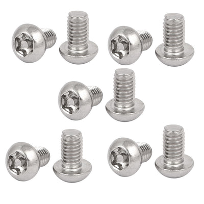 Harfington M6x10mm 304 Stainless Steel Button Head Torx Security Tamper Proof Screws 10pcs