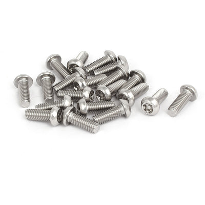 Harfington M6x16mm 304 Stainless Steel Button Head Torx Security Tamper Proof Screws 20pcs