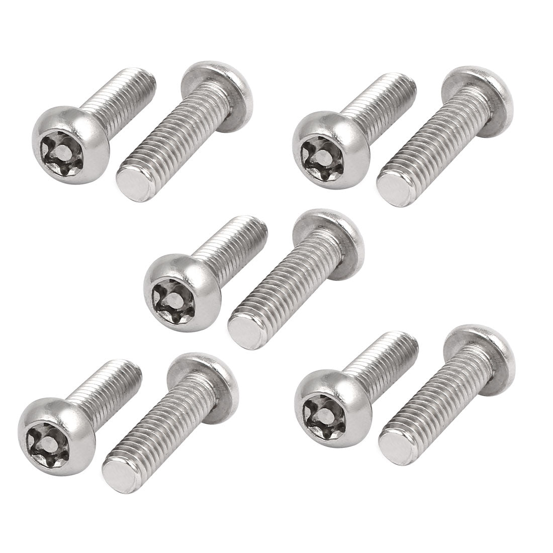 Harfington M6x20mm 304 Stainless Steel Button Head Torx Six-Lobe Security Tamper Proof Screws 10pcs