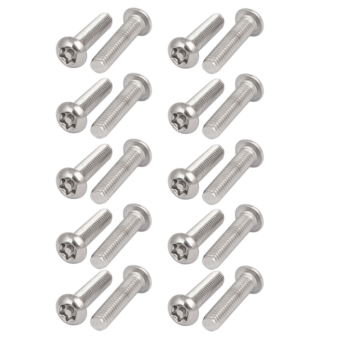 Harfington M6x25mm 304 Stainless Steel Button Head Torx Security Tamper Proof Screws 20pcs
