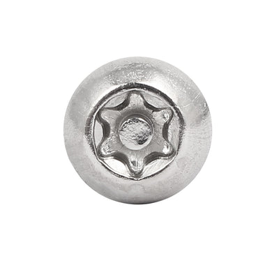 Harfington M6x50mm 304 Stainless Steel Button Head Torx Security Tamper Proof Screws 10pcs