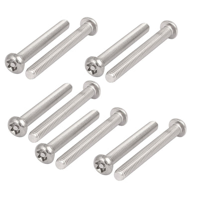 Harfington M6x50mm 304 Stainless Steel Button Head Torx Security Tamper Proof Screws 10pcs