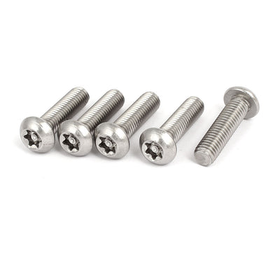 Harfington M8x30mm 304 Stainless Steel Button Head Torx Security Machine Screws 5pcs