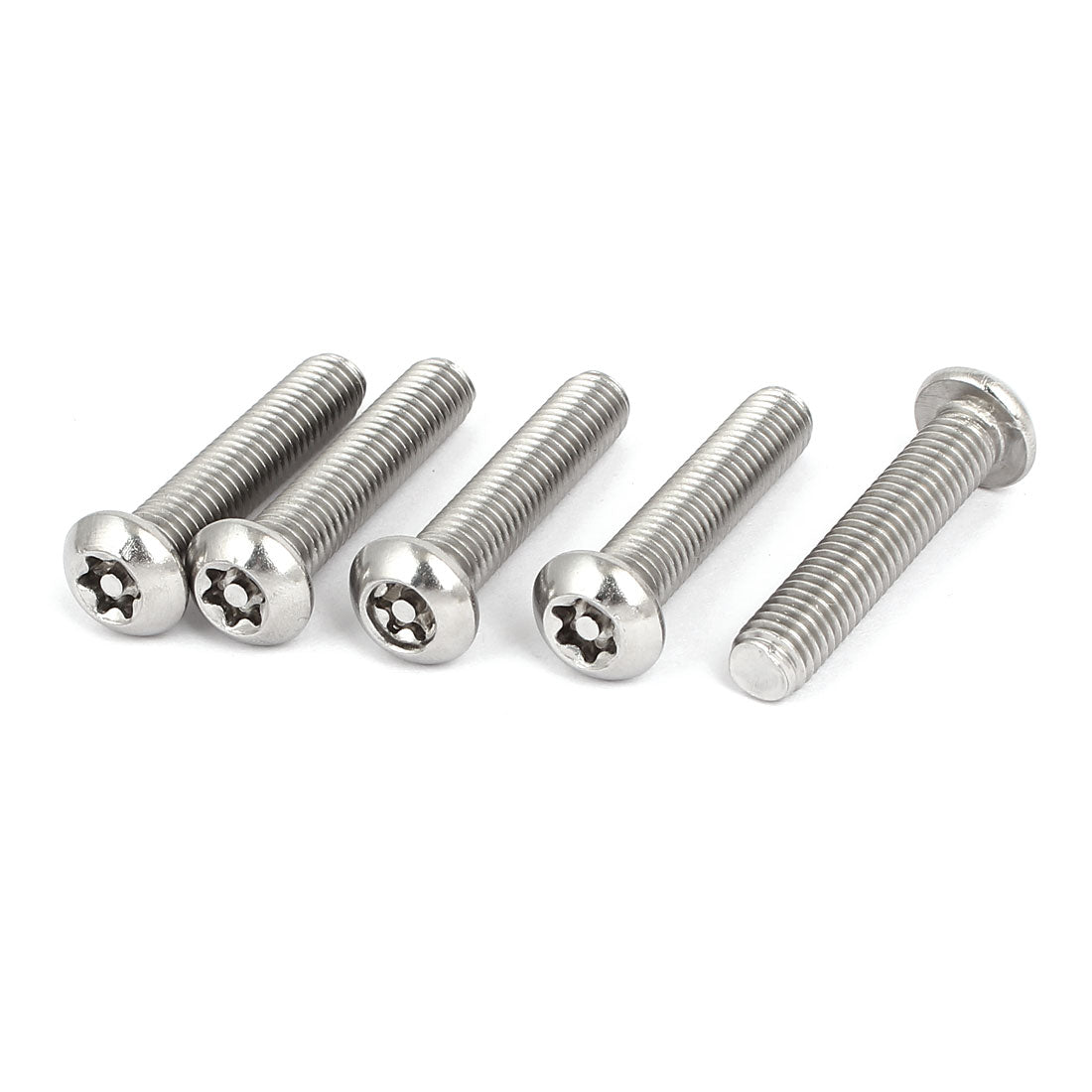 Harfington M8x40mm 304 Stainless Steel Button Head Torx Security Machine Screws 5pcs
