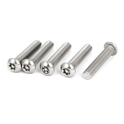 Harfington M8x40mm 304 Stainless Steel Button Head Torx Security Machine Screws 5pcs