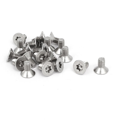 Harfington M4x8mm 304 Stainless Steel Torx Security Flat Head Anti Theft Screws 20pcs
