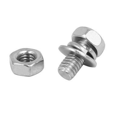 Harfington M4 x 8mm 304 Stainless Steel Phillips Hex Head Bolts Nuts w Washers 20 Sets