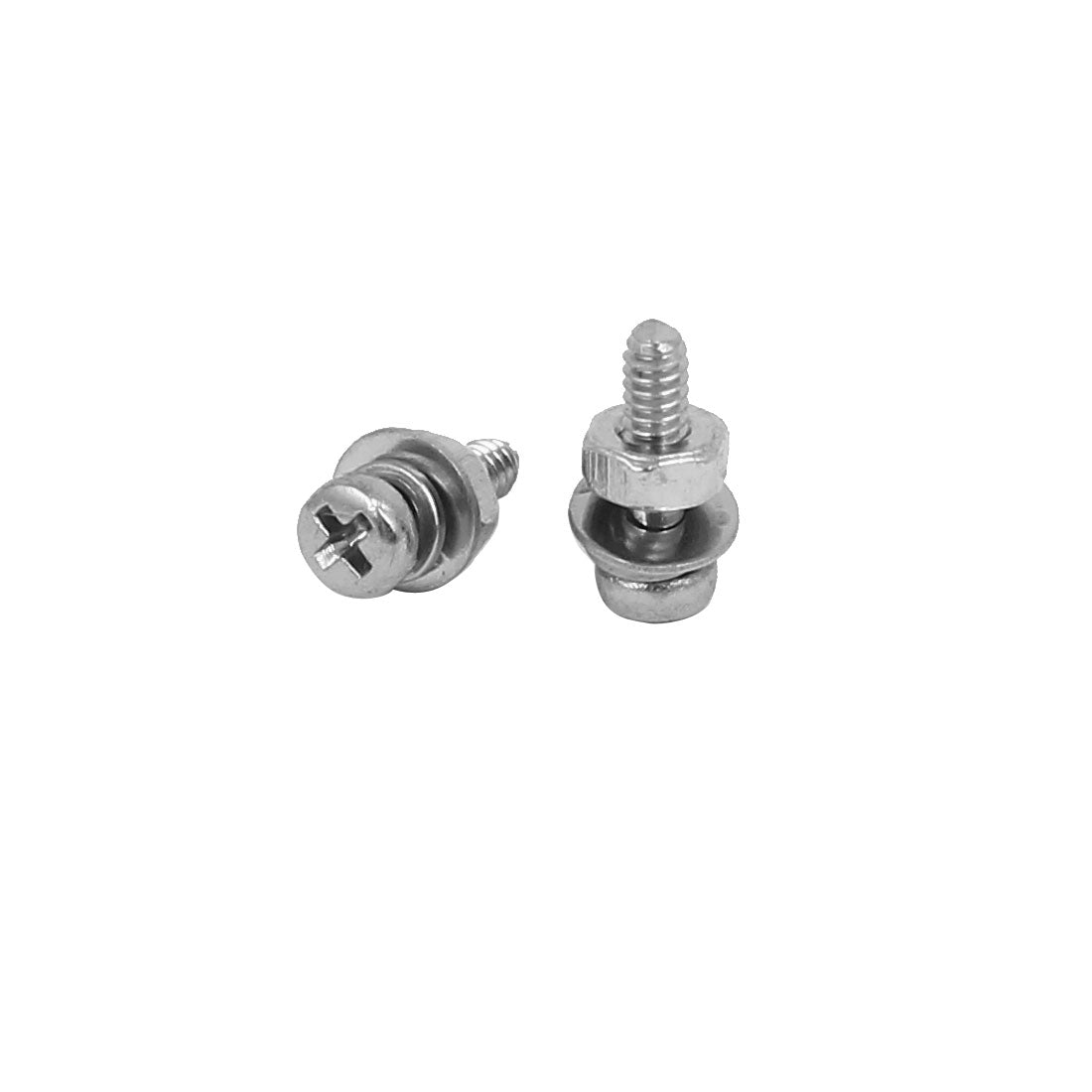 Harfington M1.6 x 6mm 304 Stainless Steel Phillips Pan Head Screws Nuts w Washers 40 Sets
