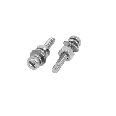 Harfington M1.6 x 10mm 304 Stainless Steel Phillips Pan Head Screws Nuts w Washers 40 Sets