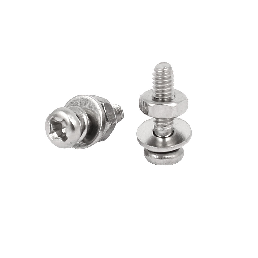 Harfington M2 x 8mm 304 Stainless Steel Phillips Pan Head Screws Nuts w Washers 40 Sets